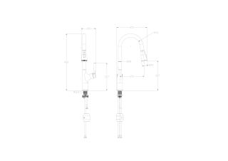 Смеситель для кухни Wonzon & Woghand WW-AE54123-BG с выдвижным изливом брашированное золото